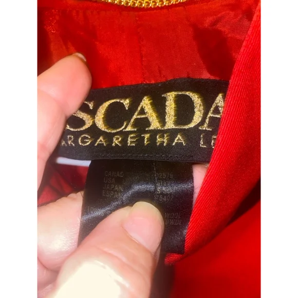 Women's vintage Escada Blazer Jacket Size 14 Red Black - Picture 4 of 12